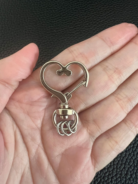 Heart Charm Holder with 3 jump rings